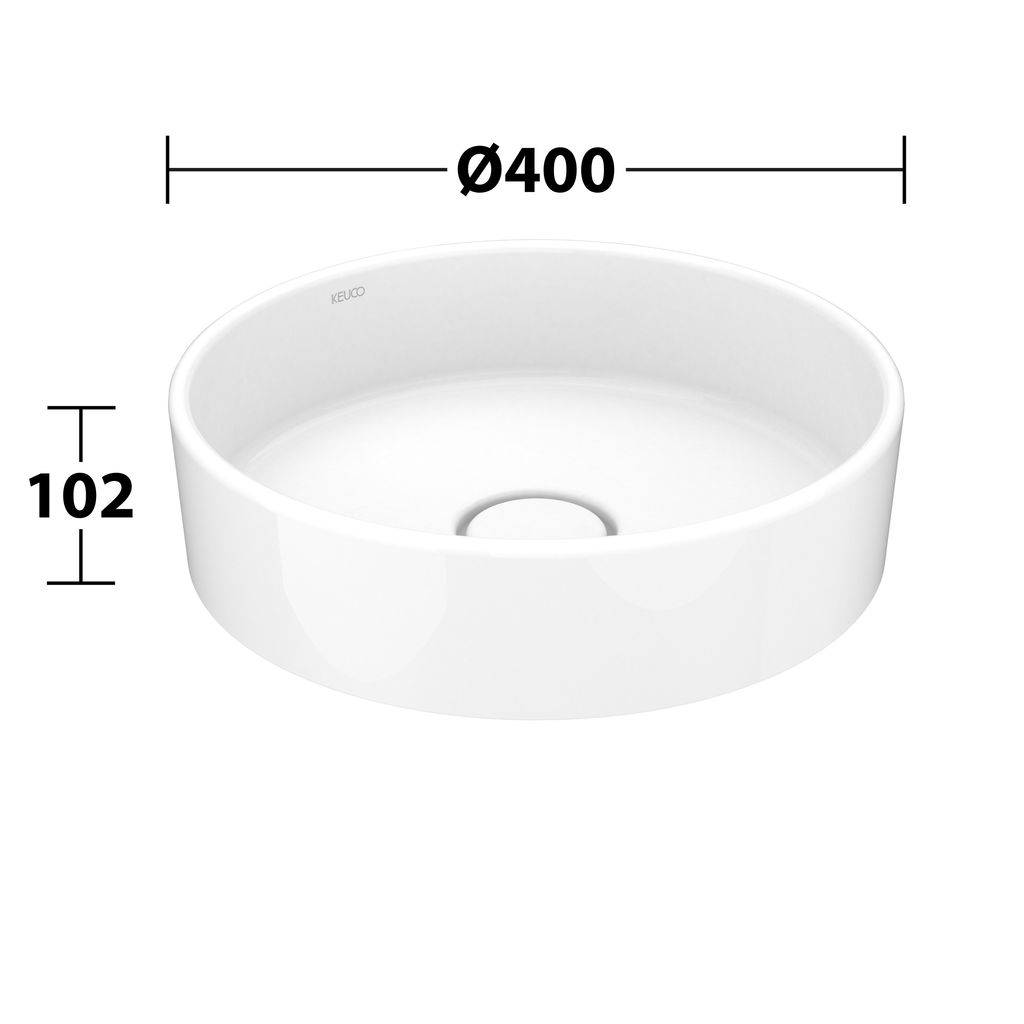 Stageline ceramic countertop washbasin 400mm