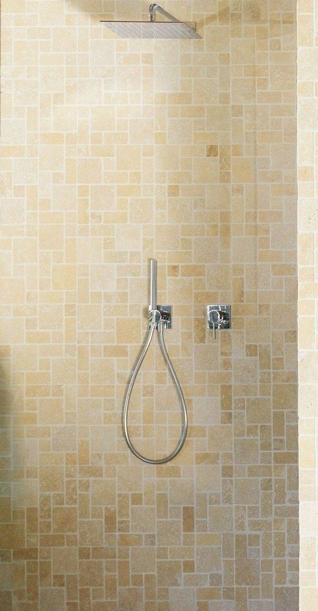 IXMO concealed shower system with single lever mixer, bar hand shower and overhead shower, square rosette