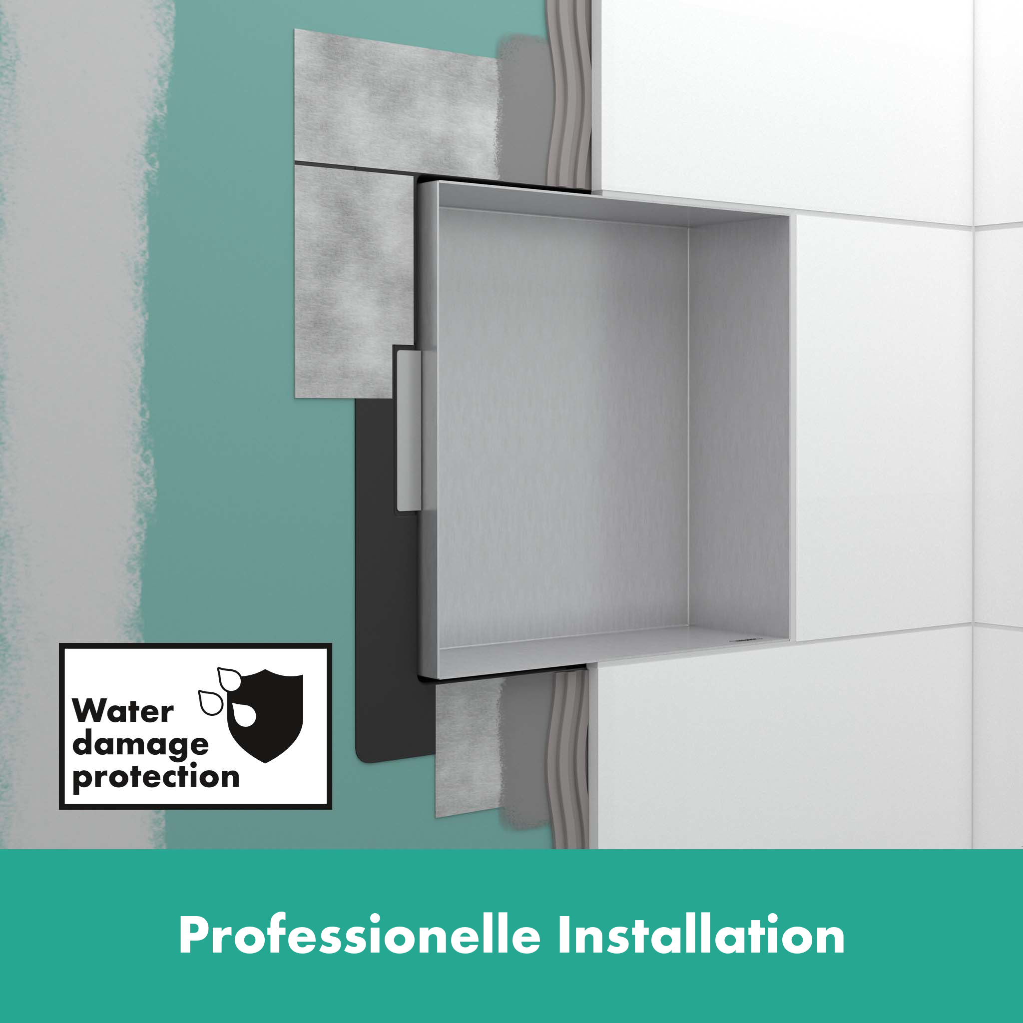 XtraStoris Minimalistic wall niche with open frame, 30 x 30 x 10cm