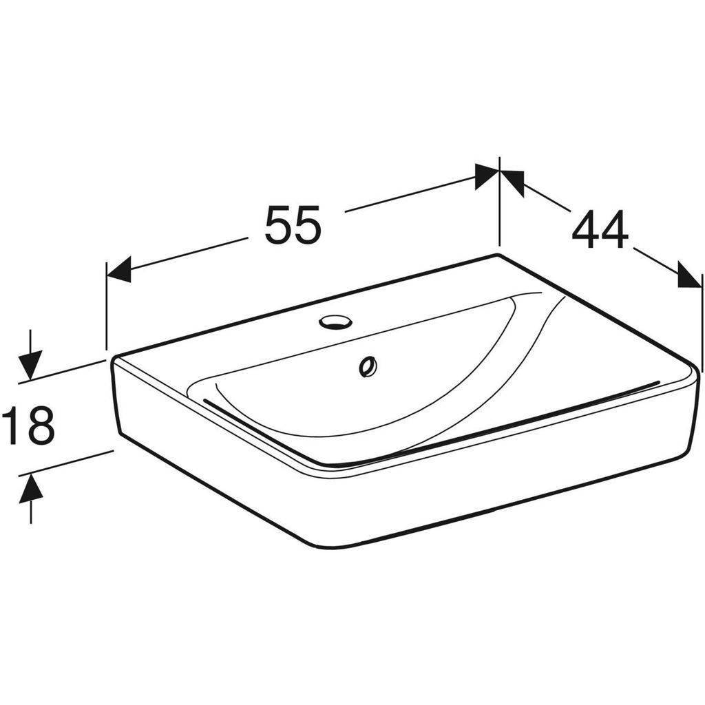 Renova Plan Aufsatz-Waschtisch 55cm