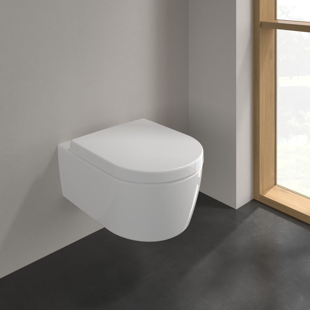 Avento Combi-Pack wall-hung WC without flush rim, seat with QuickRelease and SoftClose