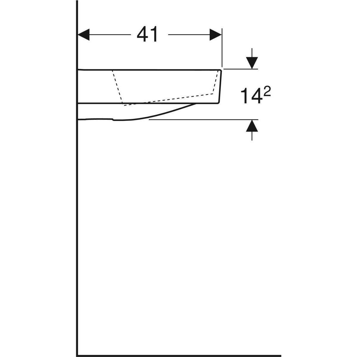 One countertop washbasin outlet horizontal, 50cm