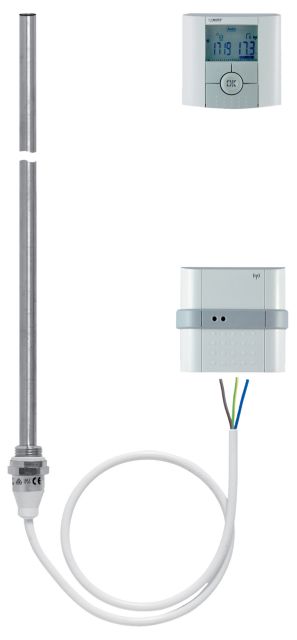 Electric immersion heater P series with radio room control comfort