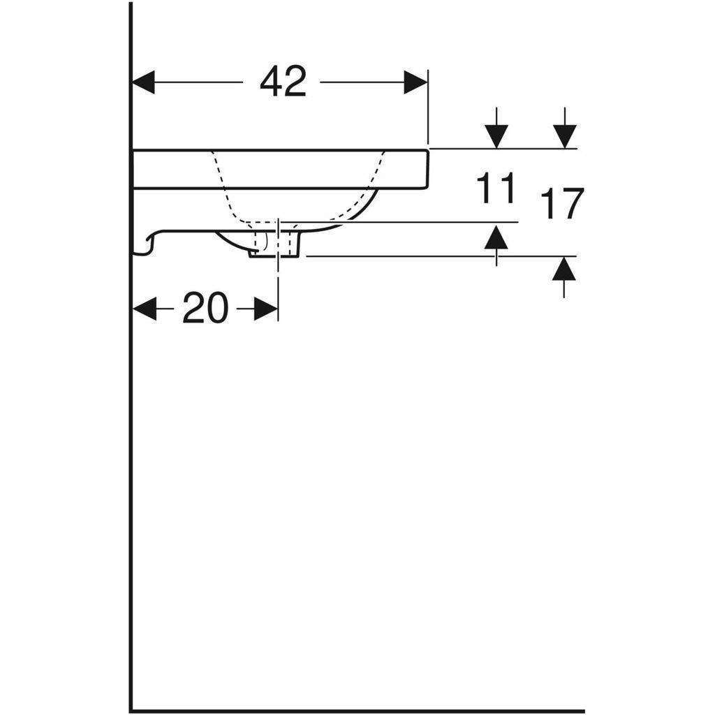 iCon light washbasin; 750mm; without tap hole, without overflow