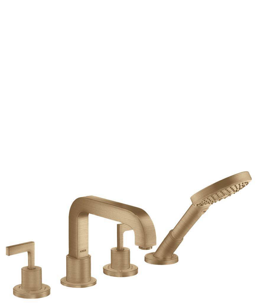 Citterio 4-hole tile edge faucet with lever handles and rosettes