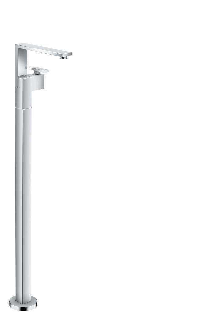 Edge single lever basin mixer floor standing with push open waste set