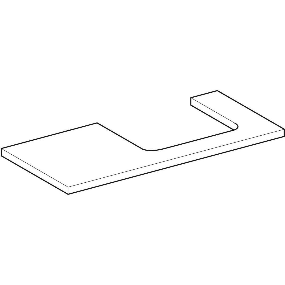 One washbasin plate cutout right, for countertop washbasin, 105cm