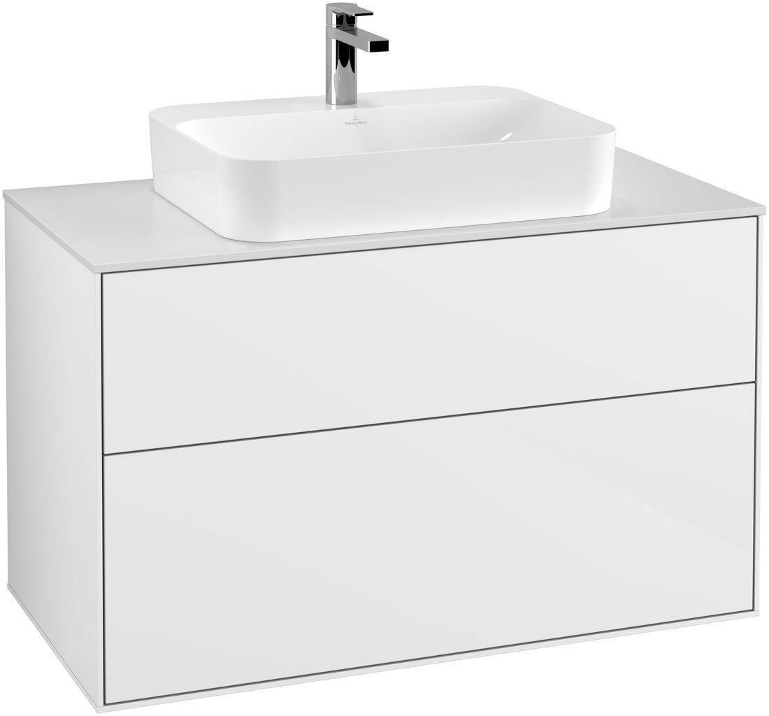 Finion vanity unit 1000 x 603 x 501mm, cover shelf white matt