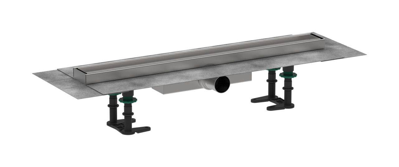 RainDrain Compact Komplettset Duschrinne 600mm befliesbar, für flache Installation