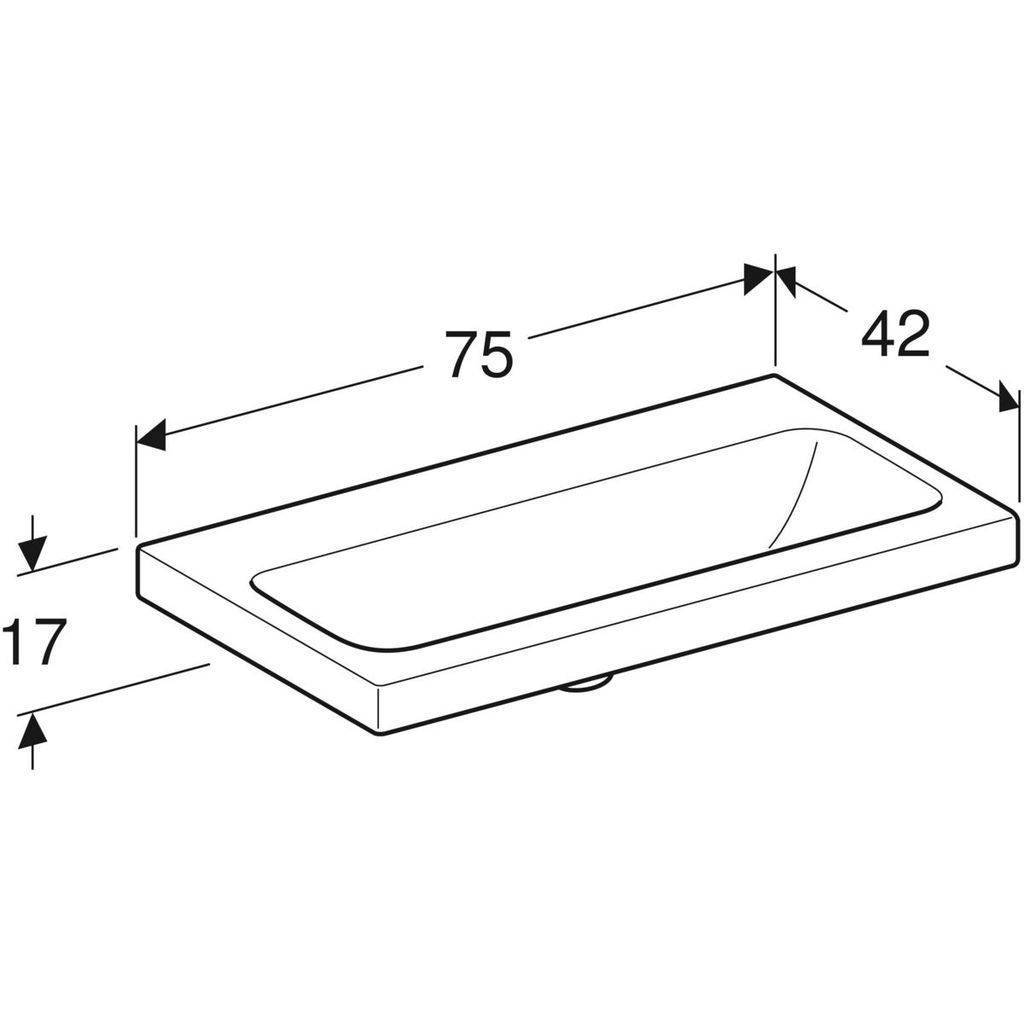 iCon light washbasin; 750mm; without tap hole, without overflow