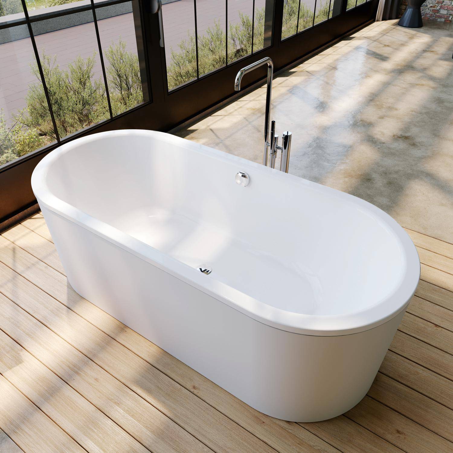 Classic Duo Oval freestanding bath; model 111-7; 1800 x 800 x 420mm, white/white matt