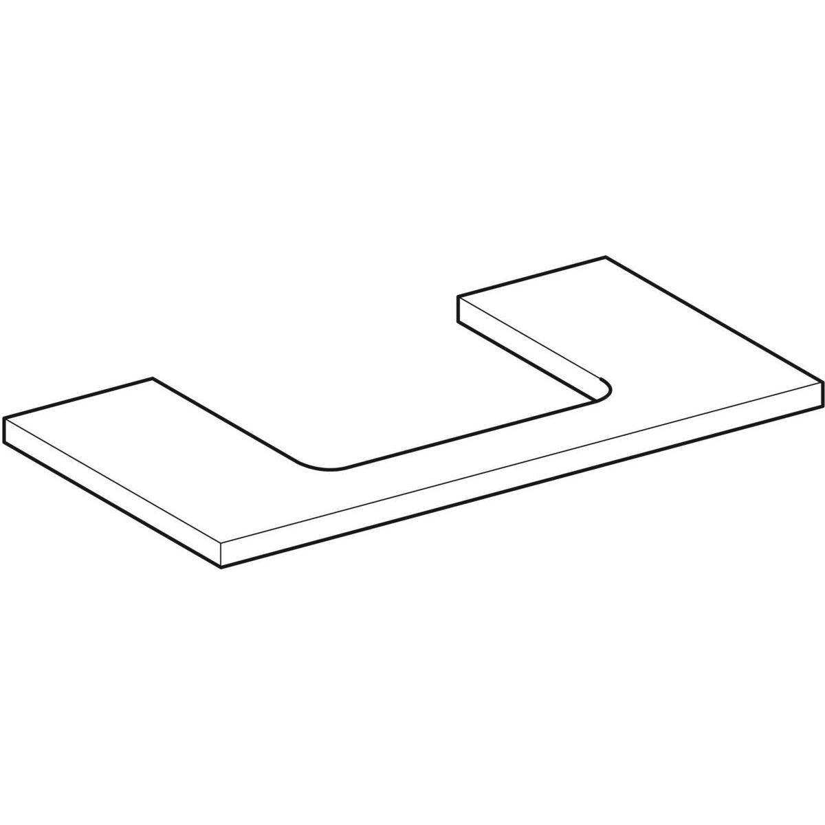 One washbasin plate cutout center, for countertop washbasin, 90cm