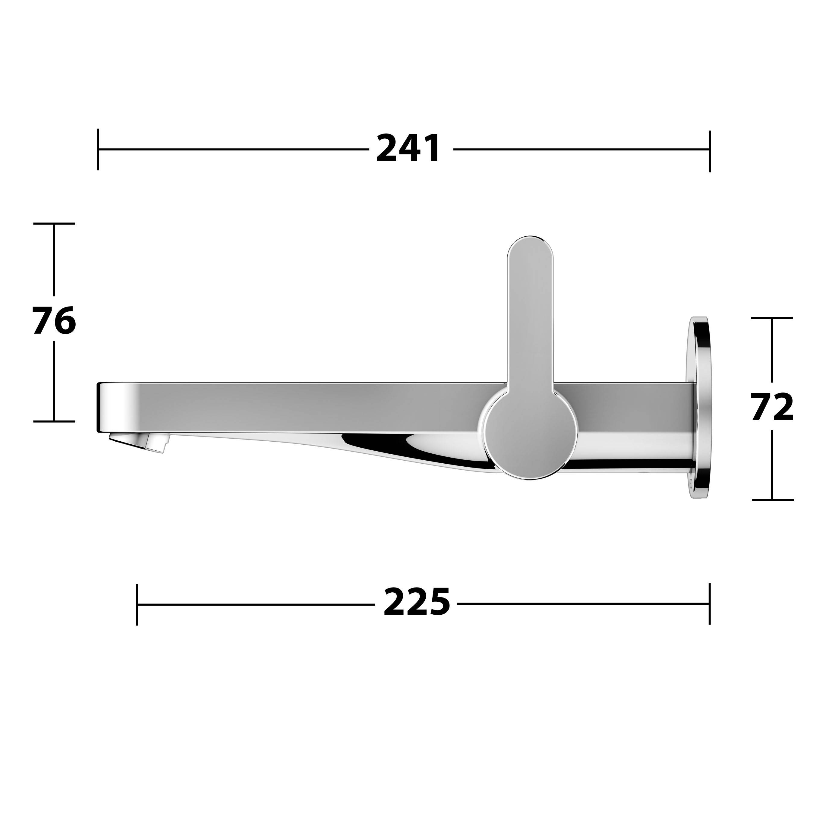 IXMO FLAT single lever washbasin mixer for concealed installation, 225mm, round rose