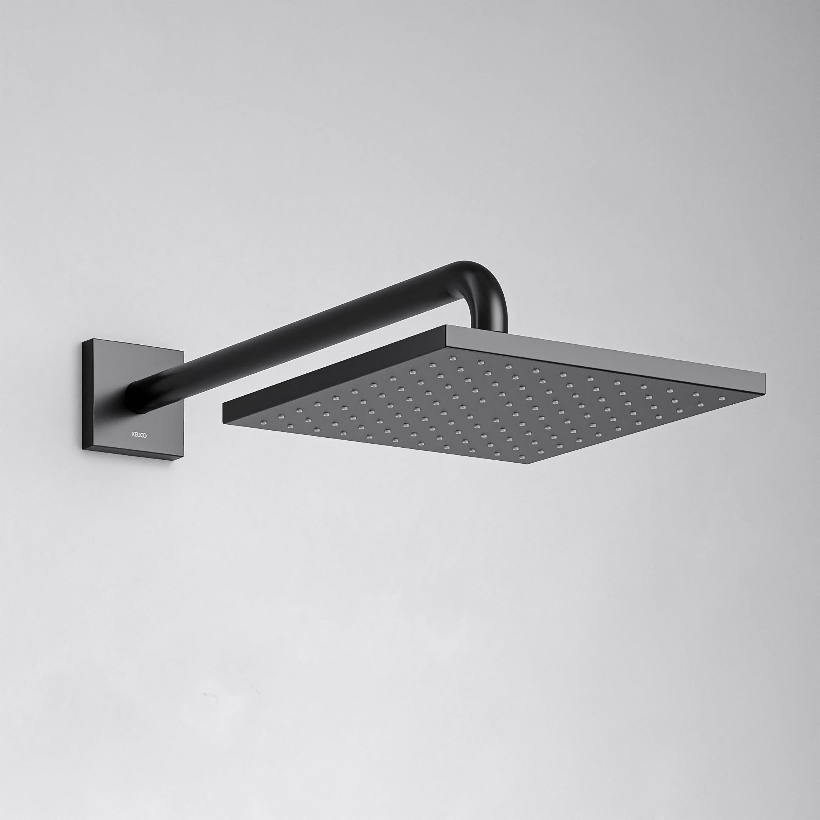 IXMO concealed shower system with thermostat, bar hand shower and overhead shower, square rosette