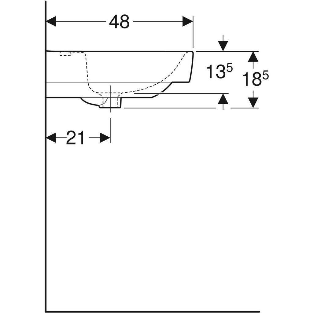 Renova Plan washbasin with shelf 90cm