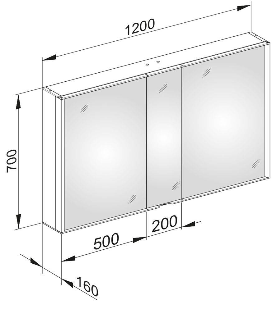 Royal Match mirror cabinet 1200mm wide