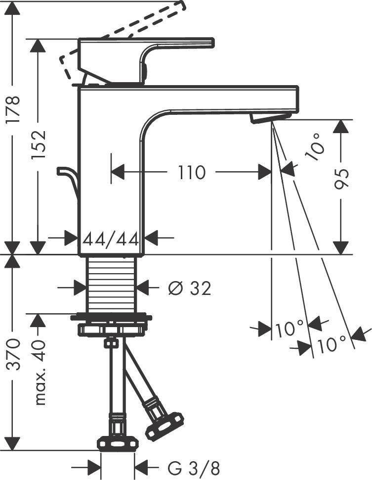 Vernis Shape Single Lever Washbasin Mixer 100