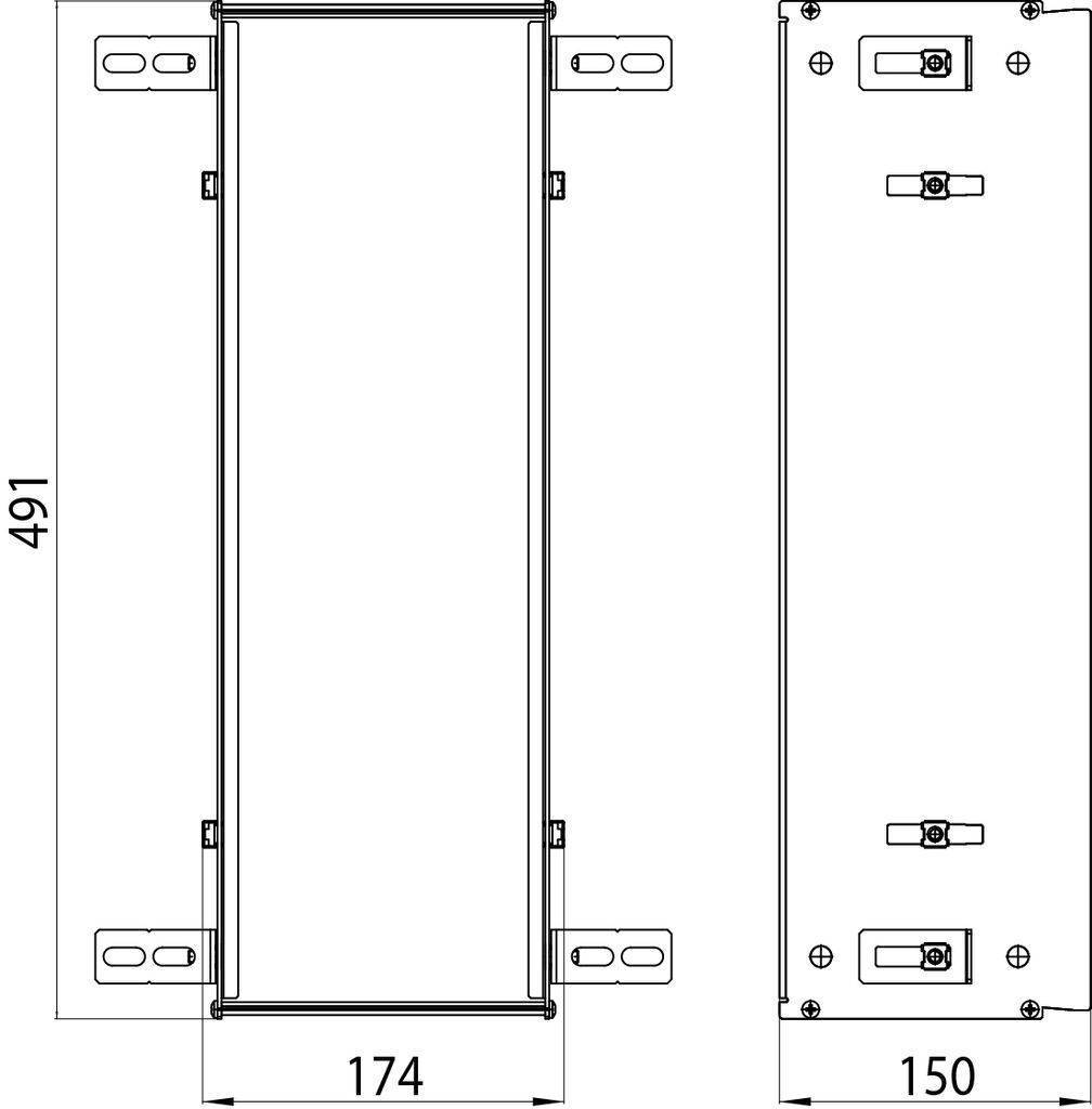 Mounting frame for Asis modules with 495mm