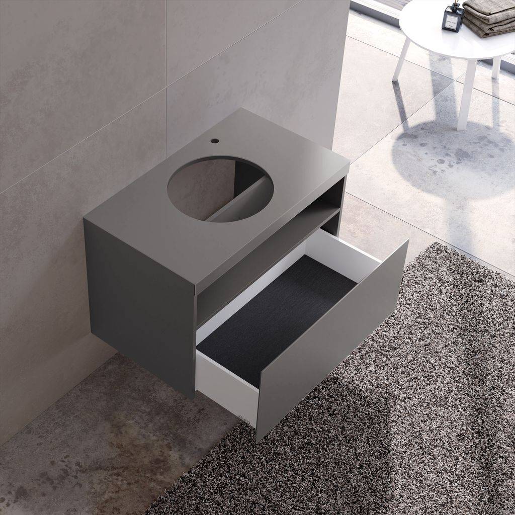 Stageline vanity base (with tap hole) for ceramic countertop washbasin, 800mm