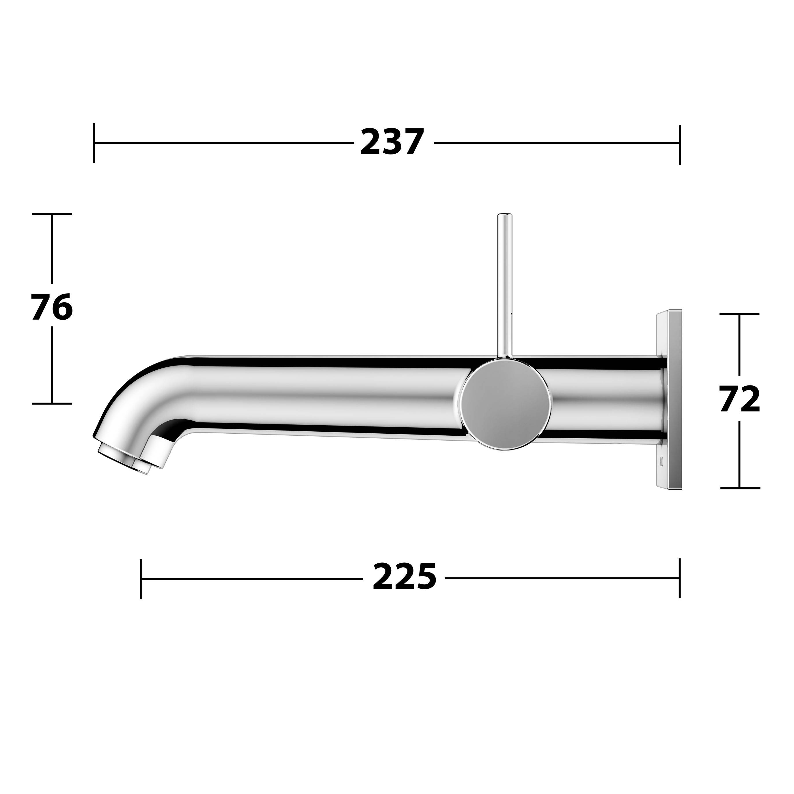 IXMO SOFT single lever washbasin mixer for concealed installation, 225mm, square rosette