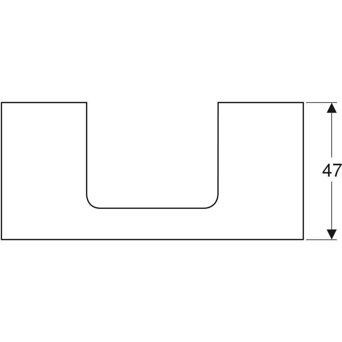 One washbasin plate cutout center, for countertop washbasin, 105cm