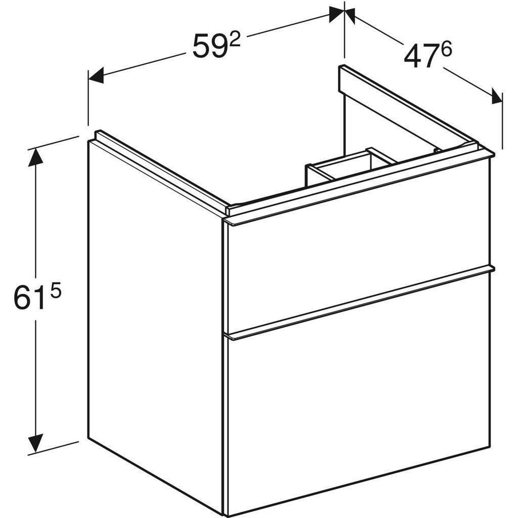 iCon Unterschrank für Waschtisch, mit zwei Schubladen, 60cm