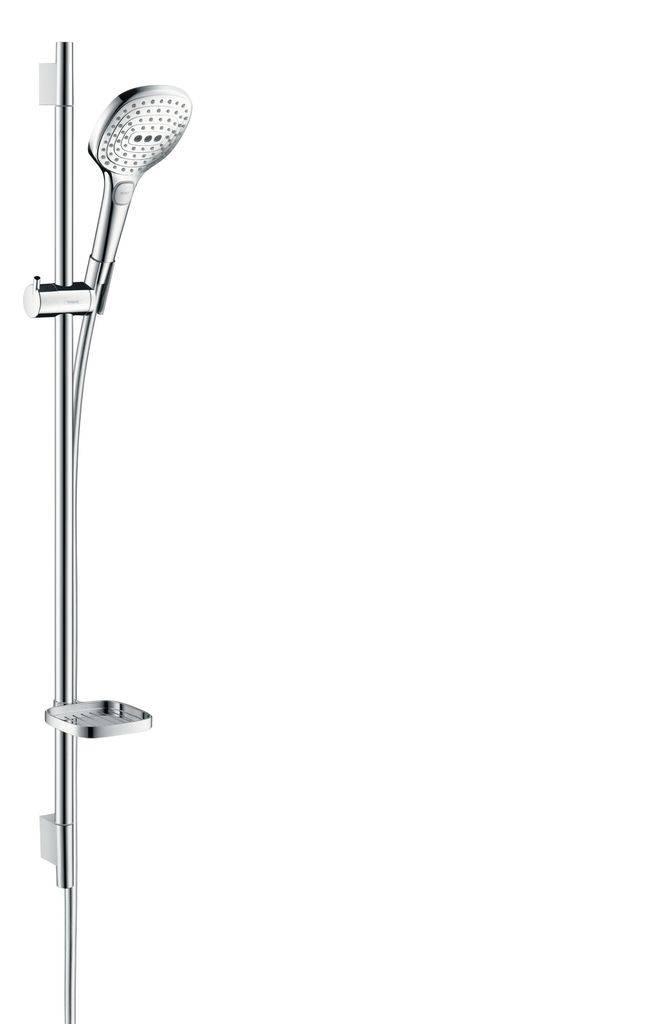 Raindance Select E 120 3jet hand shower/ Unica'S Puro shower rail 0.90 m set, EcoSmart