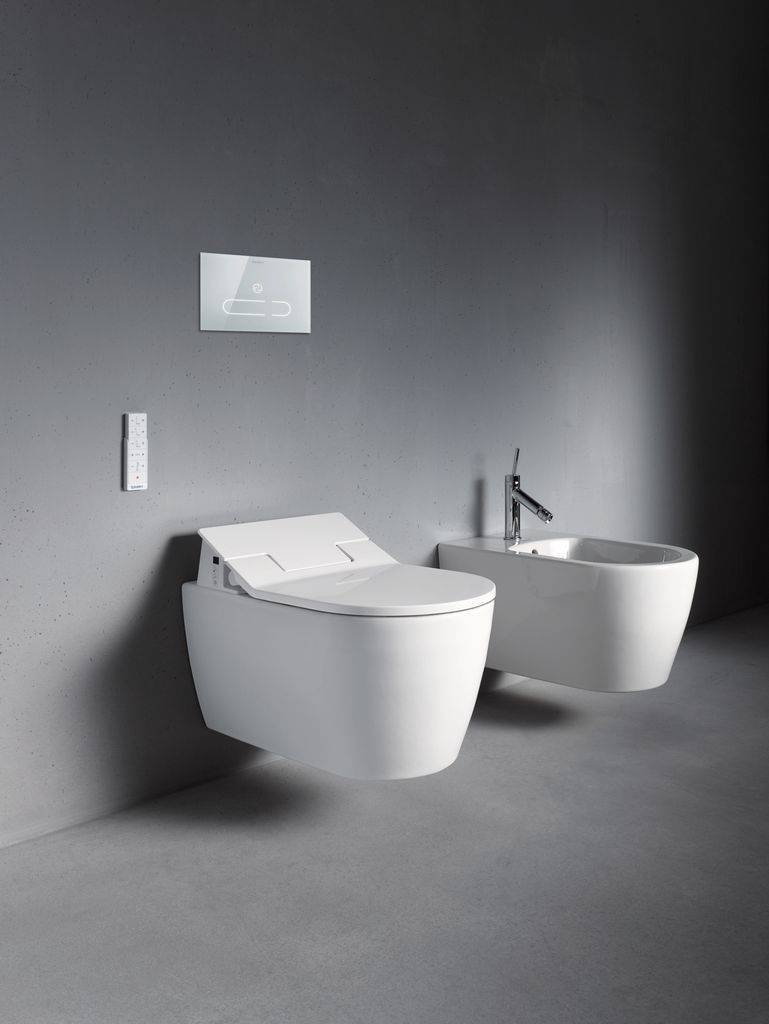 Me by Starck wall bidet 570 mm with overflow, with tap hole, Durafix