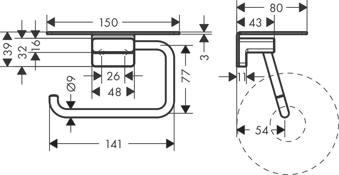 AddStoris Papierrollenhalter mit Ablage