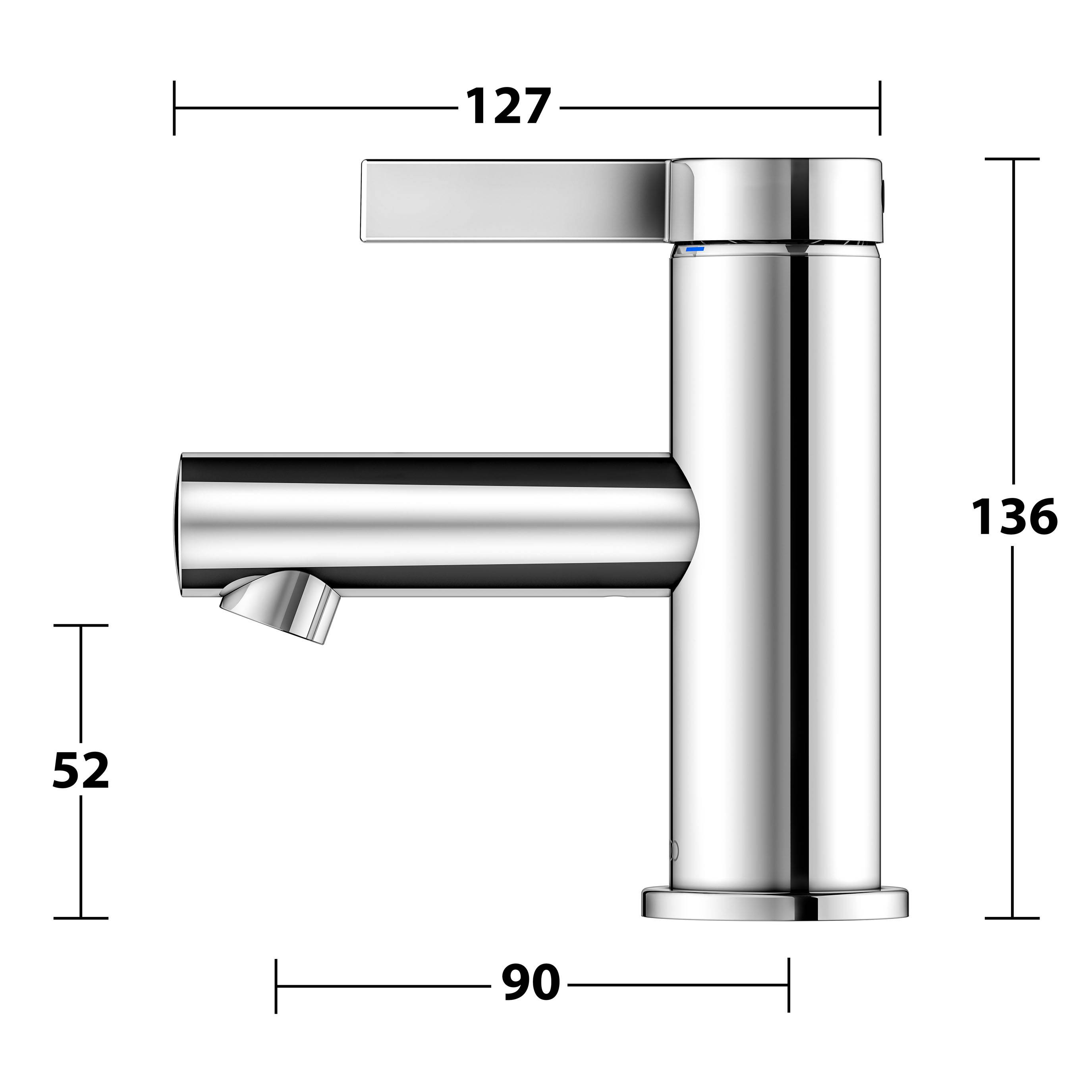 IXMO Pure single lever basin mixer 60 without pop-up waste