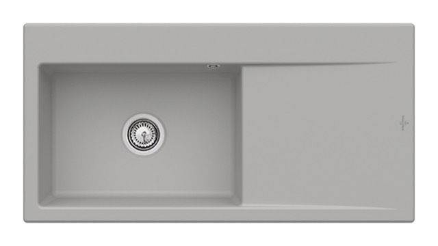 Subway Style 60 Flat kitchen sink, basin left, drain with manual override