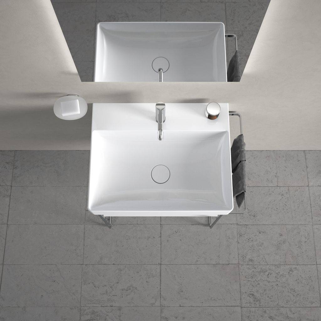 DuraSquare furniture washbasin 600 x 470mm, with tap hole