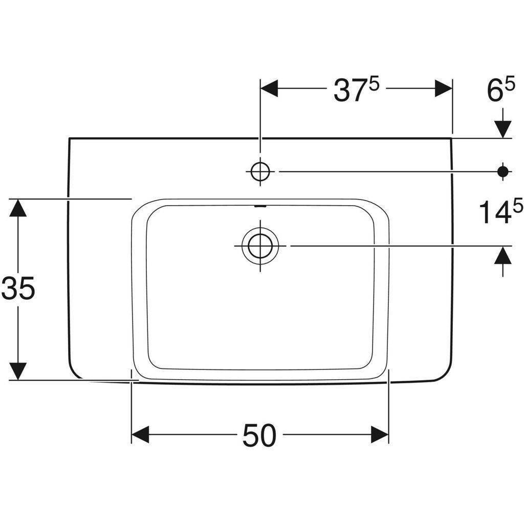 Renova Plan countertop washbasin with shelf 75cm