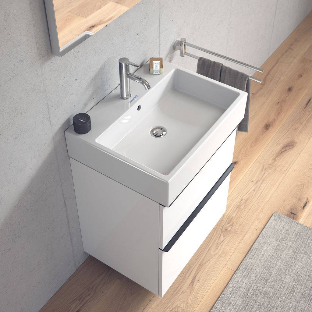 Vero Air furniture washbasin, 600 x 470mm, with tap hole, with overflow