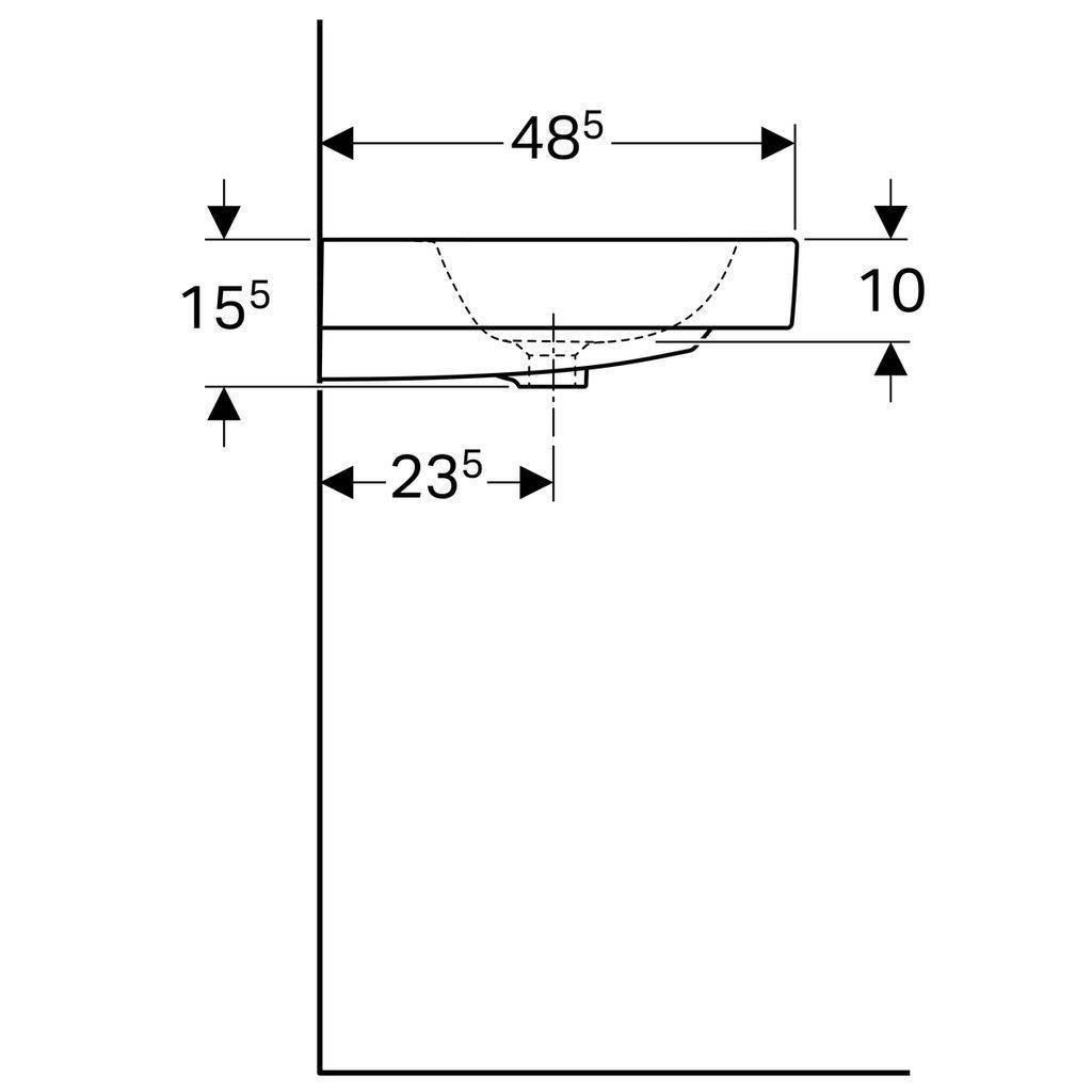 iCon washbasin, 750 x 485mm, with tap hole, with overflow