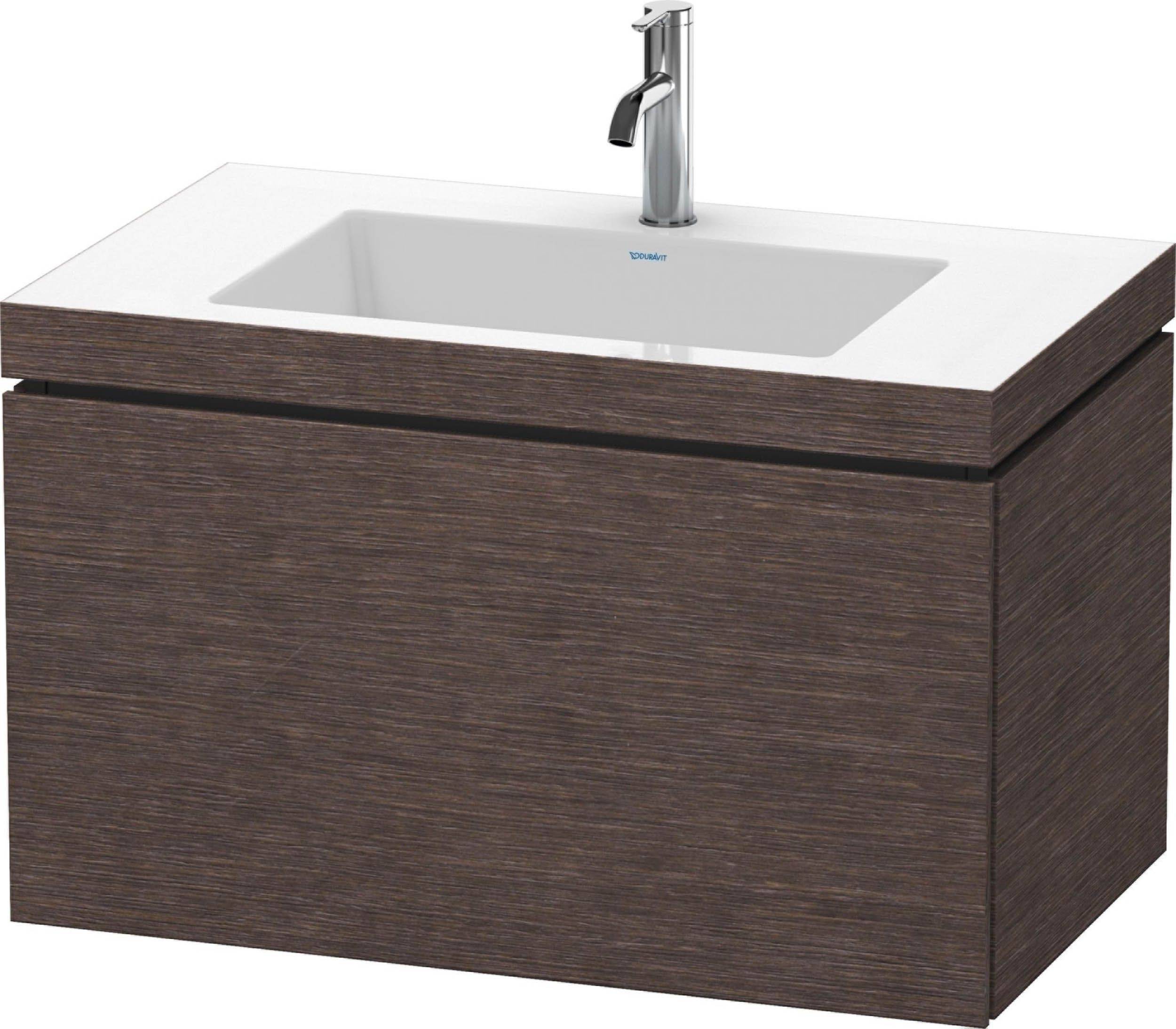 L-Cube furniture washbasin c-bonded with substructure wall hung, LC6917N, 800 x 480mm, 1 drawer