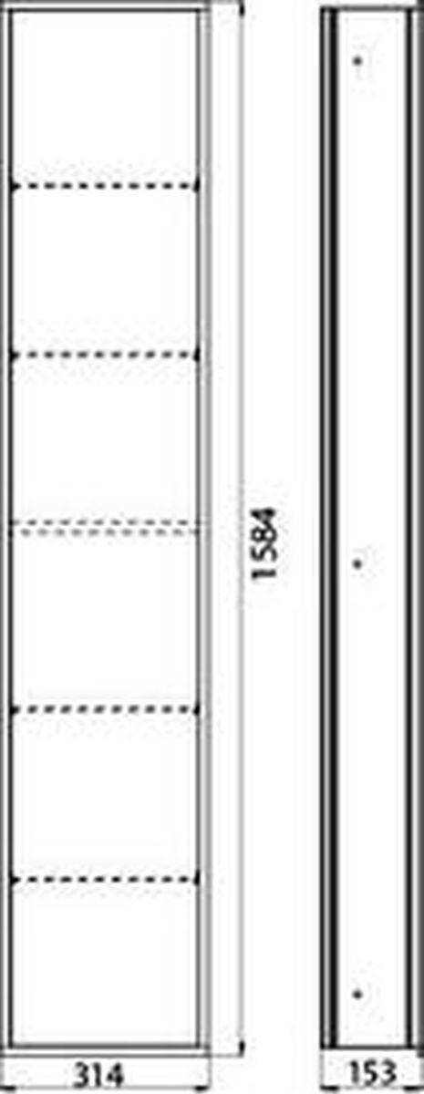 asis module 300 cabinet module 314 x 1584, flush-mounted model