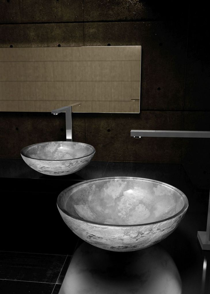 Luna 40 countertop basin Florence Glass Atelier