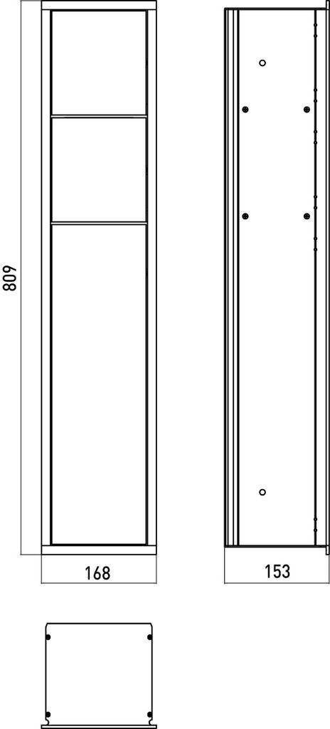 asis module 150 WC module flush-mounted model Door hinge left