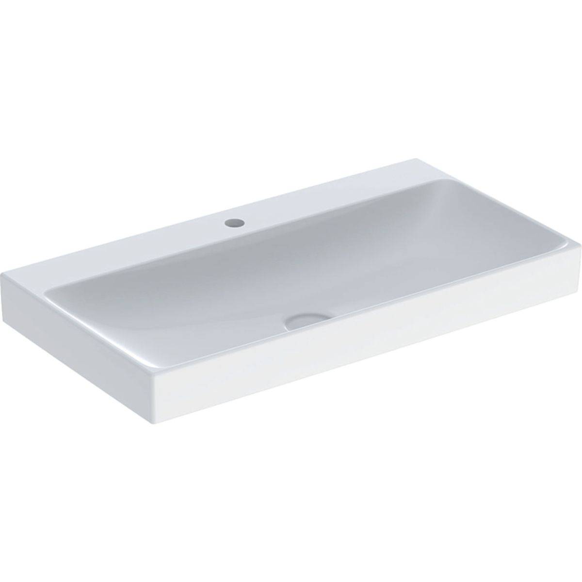 One washbasin 90cm, outlet vertical, with tap hole, without overflow