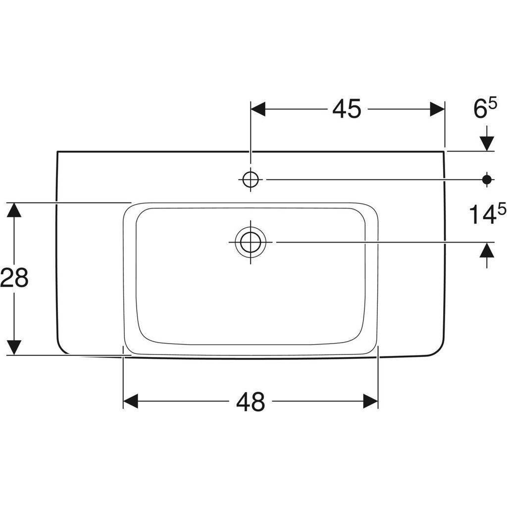 Renova Plan washbasin with shelf 90cm