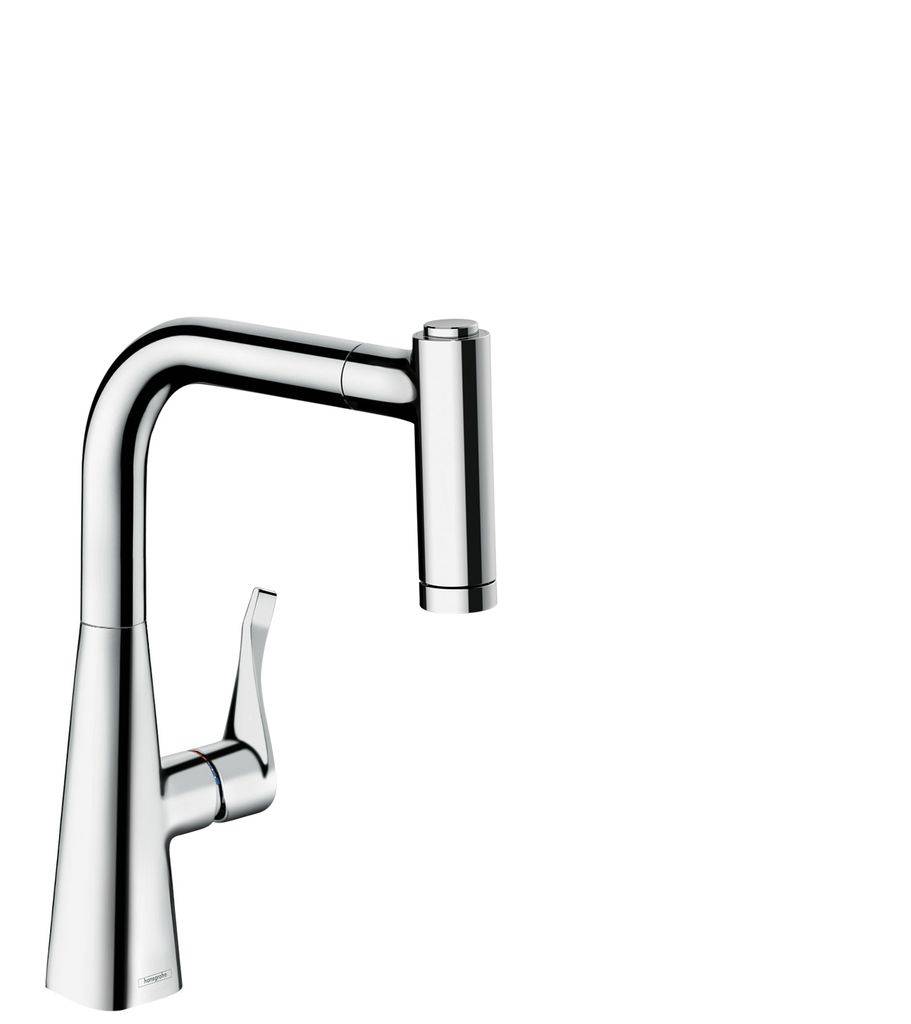 M7116-H220 Single lever kitchen mixer 220 with pull-out spray and sBox, Metris