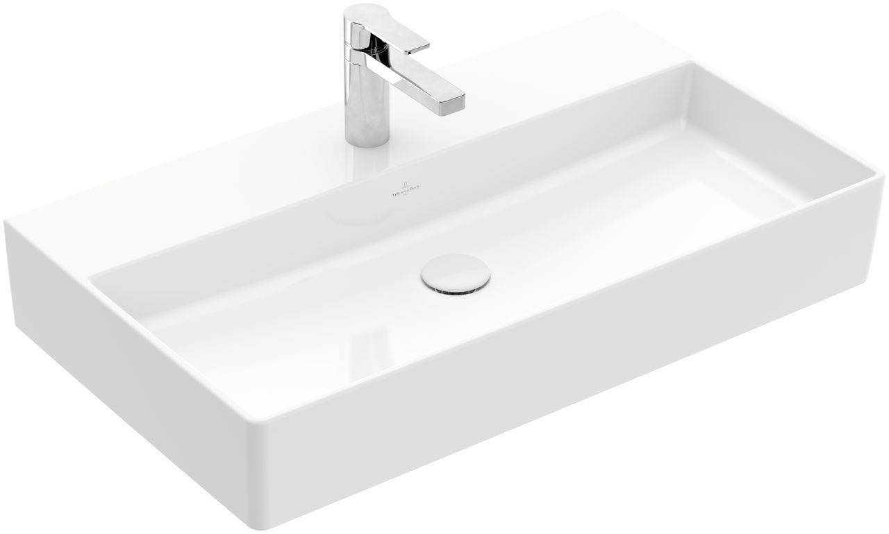 Memento 2.0 washbasin, underside ground, 800 x 470mm, with tap hole, without overflow