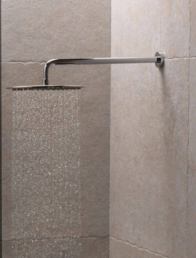 IXMO concealed shower system with thermostat, bar hand shower and overhead shower, round rosette