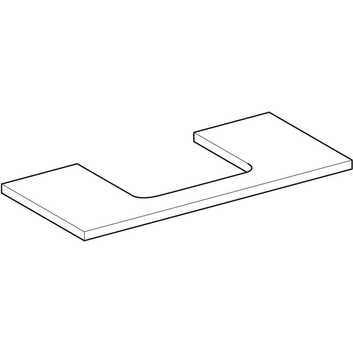 One Waschtischplatte Ausschnitt mittig, für Aufsatzwaschtisch, 105cm