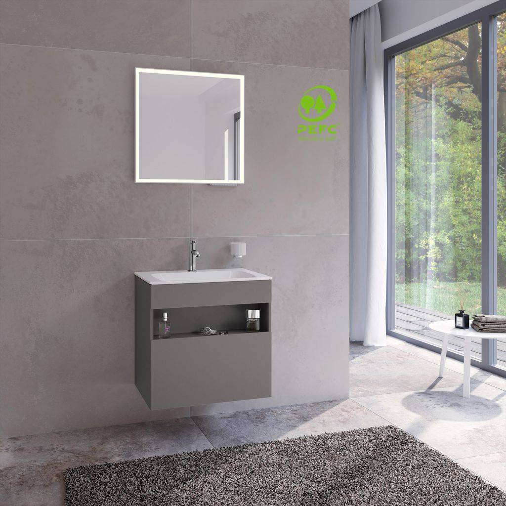 Stageline vanity base for ceramic washbasin, 650mm