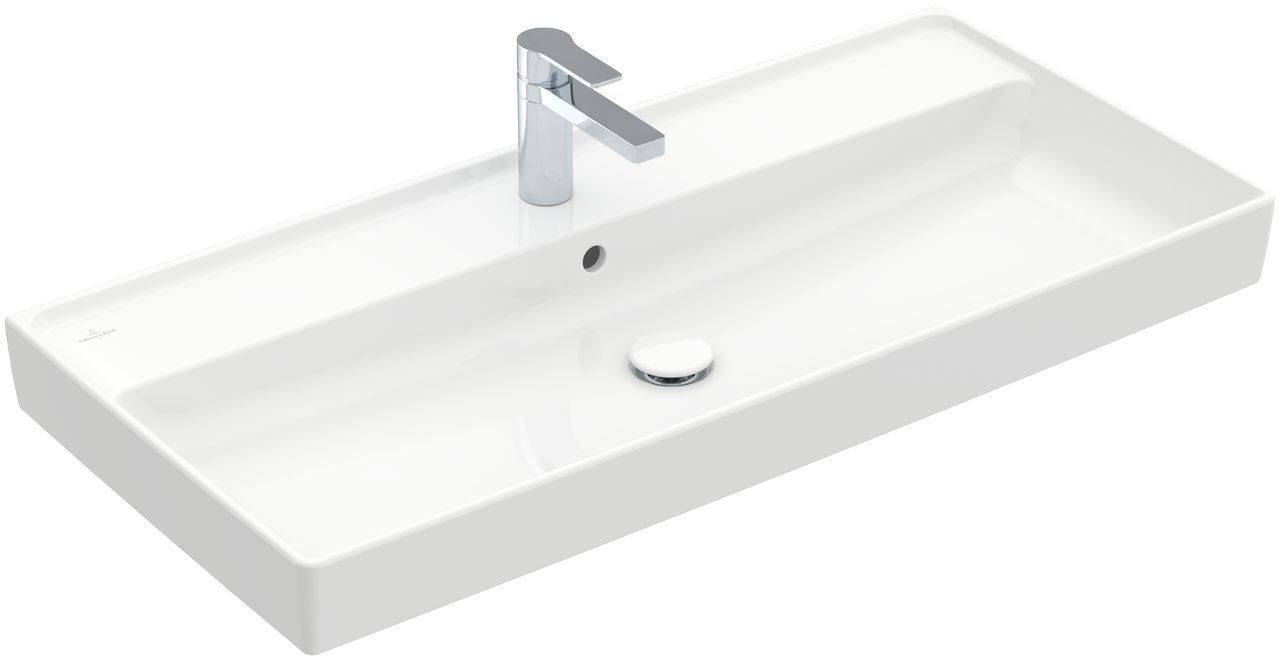 Collaro cabinet washbasin 1000 x 470mm 1 tap hole, with overflow, polished underside