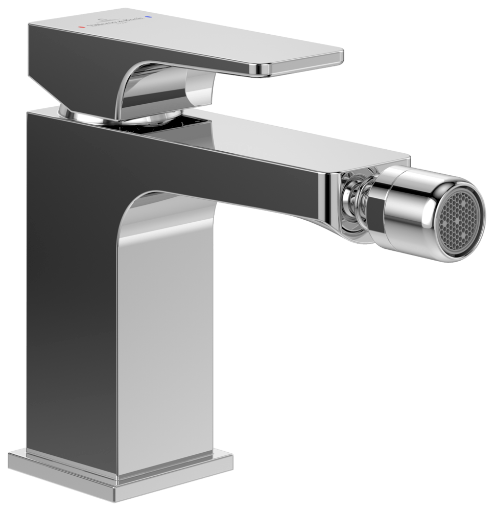 Architectura Square single-lever bidet mixer with pop-up waste