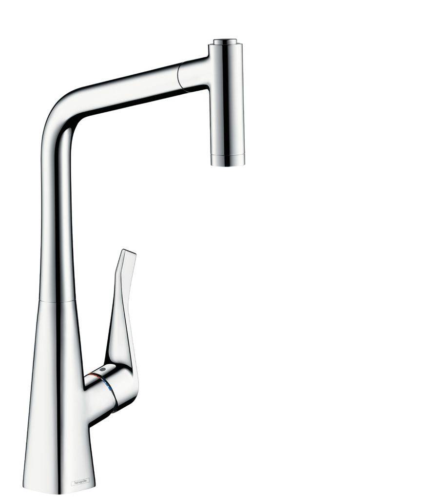 Single lever kitchen mixer with pull-out spray Metris