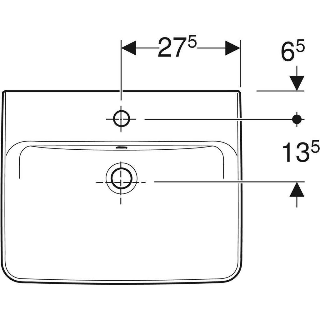 Renova Plan Aufsatz-Waschtisch 55cm